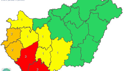 &Oacute;nos esőre sz&aacute;m&iacute;thatunk Somogyban, kiadt&aacute;k a harmadfok&uacute; riaszt&aacute;st