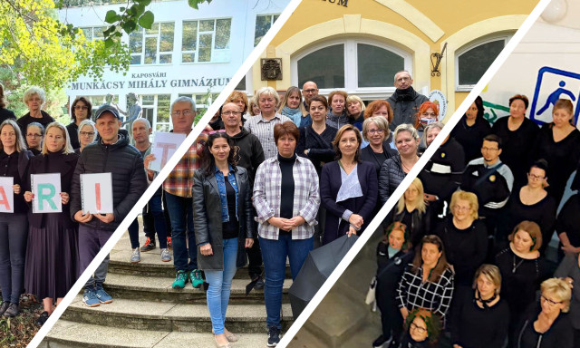 T&uuml;ntet&eacute;st hirdettek a pedag&oacute;gusok&eacute;rt Kaposv&aacute;ron is