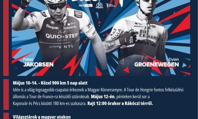 J&ouml;vő p&eacute;nteken Kaposv&aacute;rr&oacute;l rajtol a Tour de Hongrie ker&eacute;kp&aacute;rverseny mezőnye