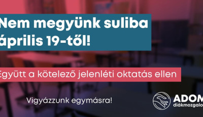 Felh&iacute;v&aacute;st tettek k&ouml;zz&eacute; a di&aacute;kok - Ne menj&uuml;nk suliba &aacute;prilis 19-től!