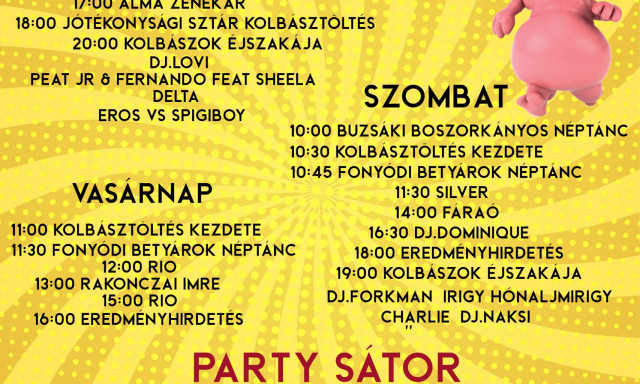 Nem apr&oacute;zt&aacute;k el a fell&eacute;pők sor&aacute;t - Id&eacute;n m&aacute;r lesz Fony&oacute;don Kolb&aacute;szfesztiv&aacute;l!