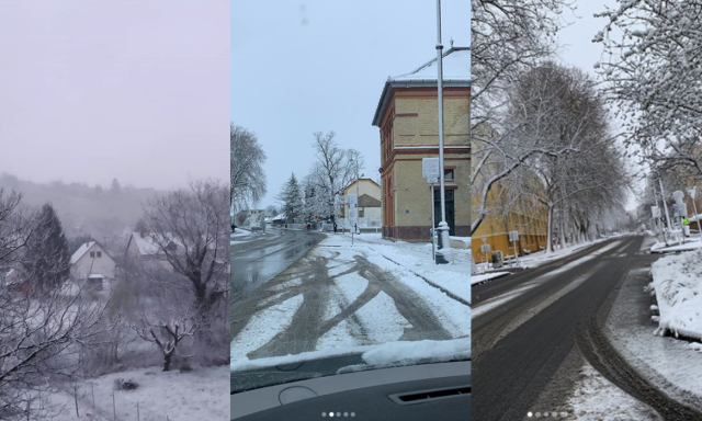 Id&eacute;n elősz&ouml;r havaz&oacute;dott be Kaposv&aacute;r - Instagram H&iacute;rad&oacute;