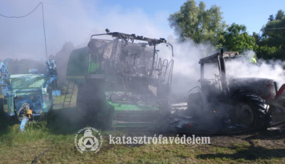 Mezőgazdas&aacute;gi g&eacute;pek gyulladtak ki Kaposfőn