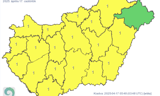 J&eacute;geső &eacute;s zivatar miatt figyelmeztet&eacute;st adtak ki cs&uuml;t&ouml;rt&ouml;k d&eacute;lut&aacute;nra