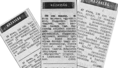Mezőgazdaságot kedvelő nővel ismerkednék! - Kaposvári párkereső hirdetések 1975-ből