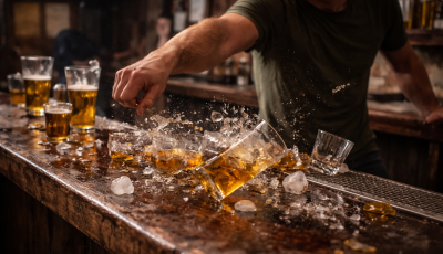 Az ital miatt t&ouml;rt ki a balh&eacute; egy Marcali pressz&oacute;ban - poharakat t&ouml;rt, mert nem szolg&aacute;lt&aacute;k ki